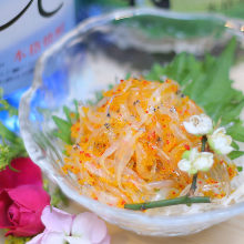 Japanese ice fish with flying fish roe