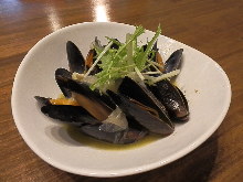 Mussels steamed in wine