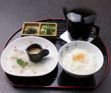 Tai chazuke (sea bream and rice with tea)