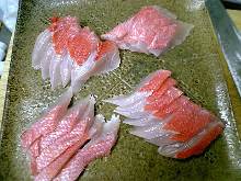 Alfonsino fish sashimi