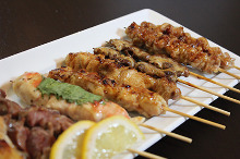 Assorted grilled skewers