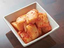 Cubed daikon radish kimchi