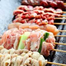 Assorted grilled chicken skewers, 10 kinds