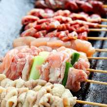 Assorted grilled chicken skewers, 10 kinds
