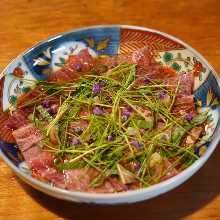 Edible raw beef