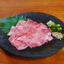 Beef tongue sashimi