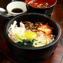 Stone grilled tartare bibimbap