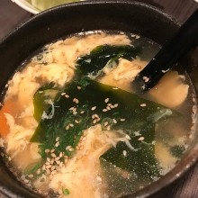 Wakame seaweed egg drop soup