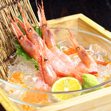 Ama ebi (pink shrimp) sashimi