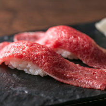 Beef nigiri sushi