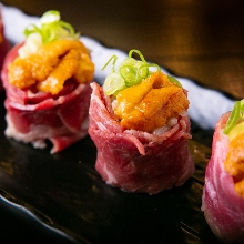 Beef nigiri sushi