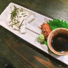 Japanese yam cut into strips