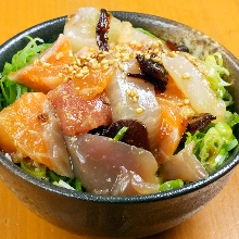 Seafood rice bowl