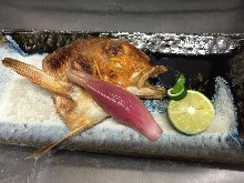 Salted and grilled snapper