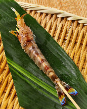 Fried shrimp skewer