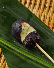 Fried eggplant skewer