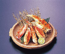 Grilled red king crab