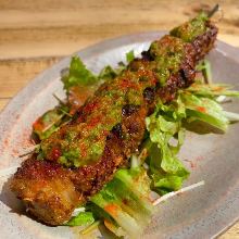 Grilled lamb skewer