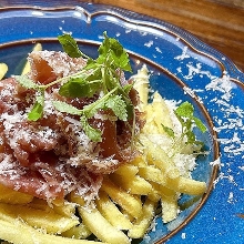 raw ham cheese potato