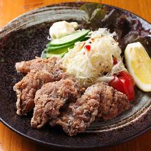 Marinated deep-fried whale (seasoned with soy sauce)