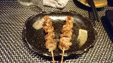 Chicken skin skewer