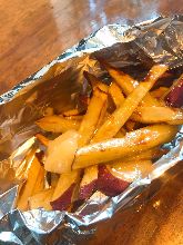 Fried and buttered sweet potato