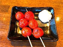 Grilled cherry tomato skewer