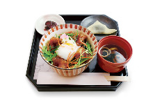 Oyako chicken and egg rice bowl meal set