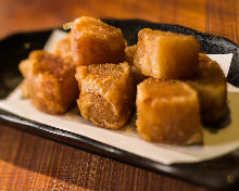 Fried winter root vegetables