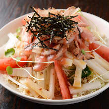 Salad with plum dressing