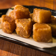 Fried winter root vegetables