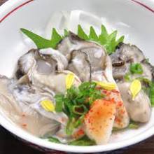 Fresh raw oyster with ponzu