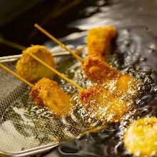 Deep-fried Skewers (Beef, Pork, and vegetable options available)