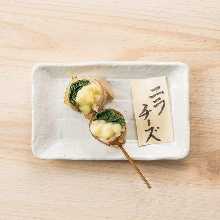 Pork wrapped Chinese chive and cheese skewer