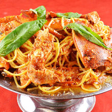 Tomato pasta with shrimp