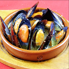 Mussels steamed in wine