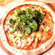 Seafood pizza