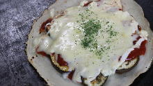 Eggplant pizza style teppanyaki