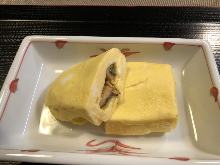 Wrapped omelet with eel