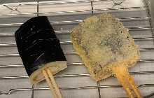 Fried eggplant skewer