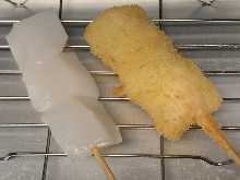 Fried squid skewer