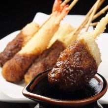 Assorted fried cutlet skewers, 10 kinds