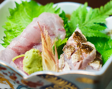 Fresh fish sashimi of the day