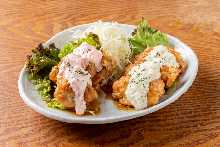 Fried chicken with vinegar and tartar sauce