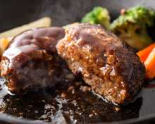 Hamburg steak with demi-glace sauce