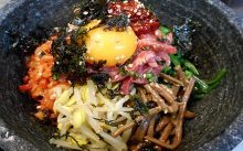 Stone grilled tartare bibimbap