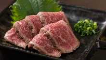 Omi beef rare steak tataki style