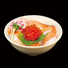 "Oyako" salmon roe and Japanese salmon rice bowl