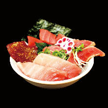 Raw tuna rice bowl