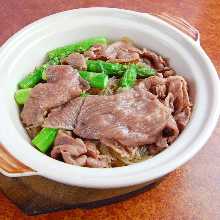 Kobe Beef & Asparagus Glass Noodle Stew